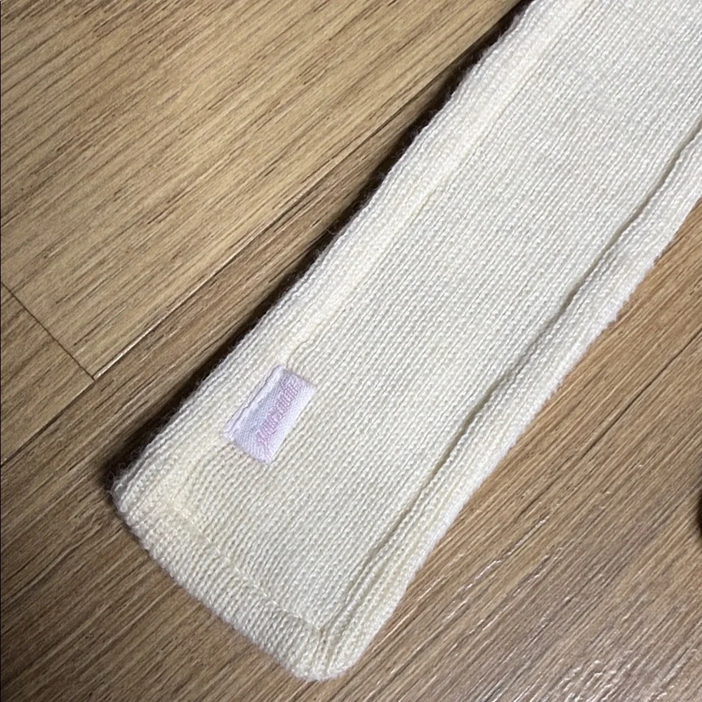 Jacadi Ivory Knit Fleece Lined Baby Bonnet